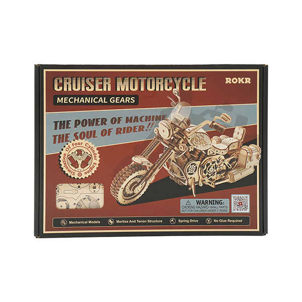 ROKR Cruiser Motorcycle 3D Wooden Puzzle