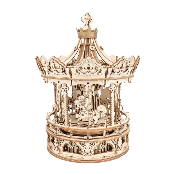 ROKR Romantic Carousel Mechanical Music Box 3D Wooden Puzzle