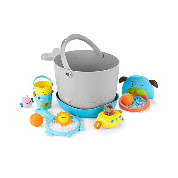 Skip Hop Moby Fun-Filled Bath Toy Bucket Gift Set