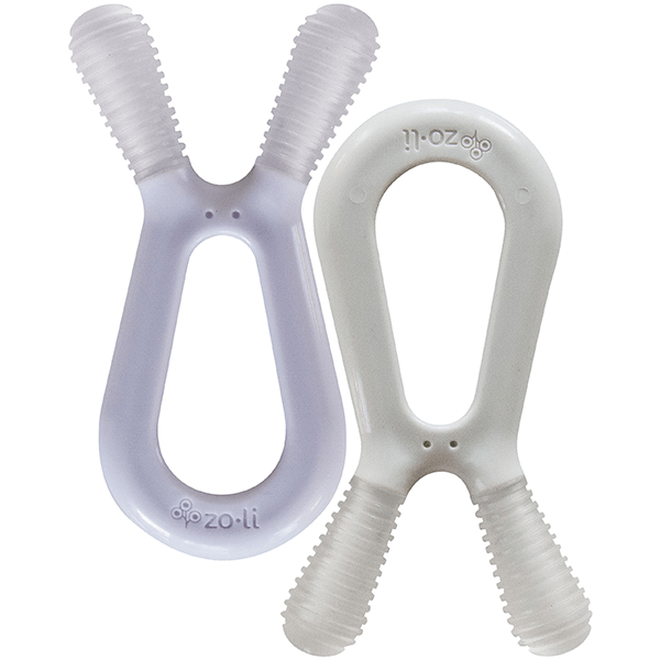 Zoli Bunny Teethers - Lilac/Ash (2 Pack)