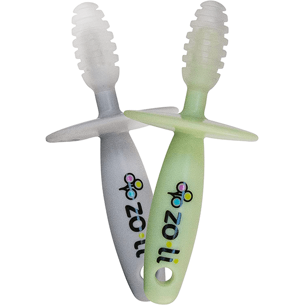 Zoli	Chubby Gummy Teething Brush Seafoam/Ash (2 pack)