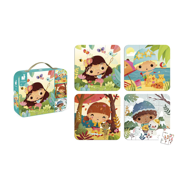 Janod 4 in 1 Progressive Puzzles - Seasons
