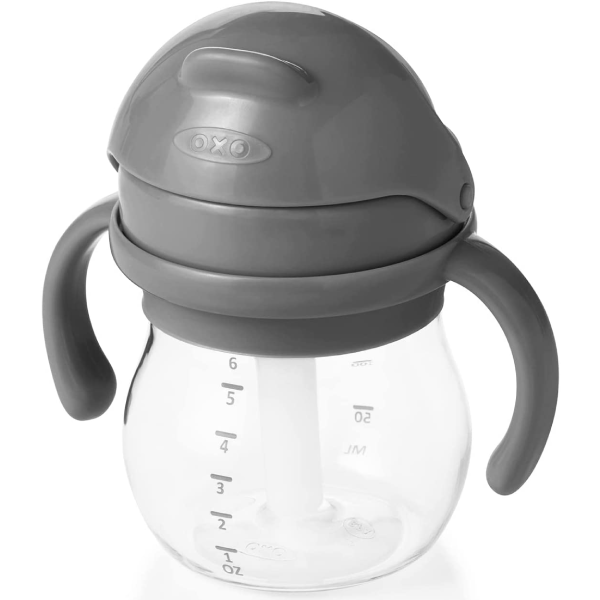 OXO Tot Transitions 6oz Straw Cup with Handles - Grey