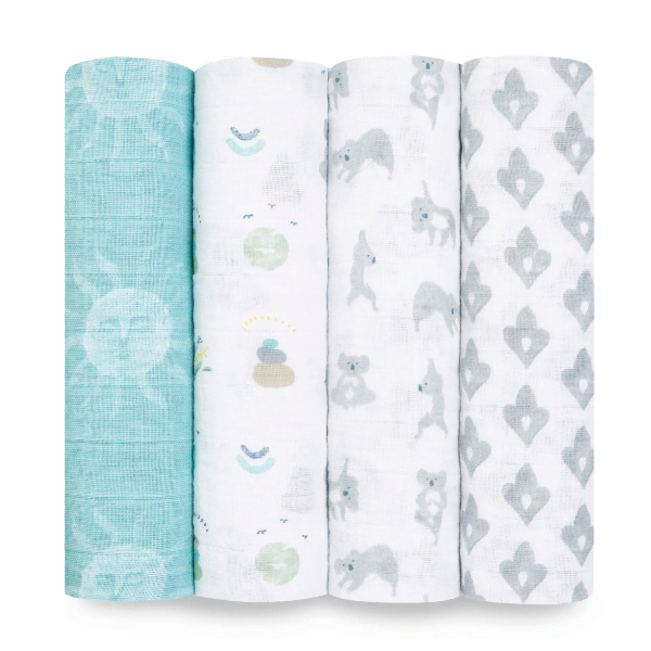 Aden + Anais Classic 4-Pack Muslin Swaddles - Now + Zen