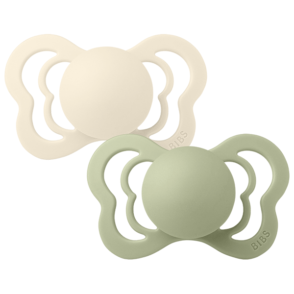 BIBS Couture Pacifier 0-6 Months Anatomical 2 PACK - Ivory/Sage
