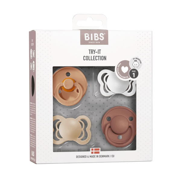 BIBS Pacifier Try-It Collection - Earth/Haze/Vanilla/Woodchuck