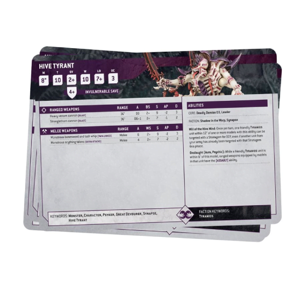 Discontinued Warhammer 40,000: Datasheet Cards: Tyranids 10th Edition