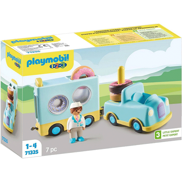 Playmobil 1.2.3 Doughnut Truck with Stacking and Sorting Feature