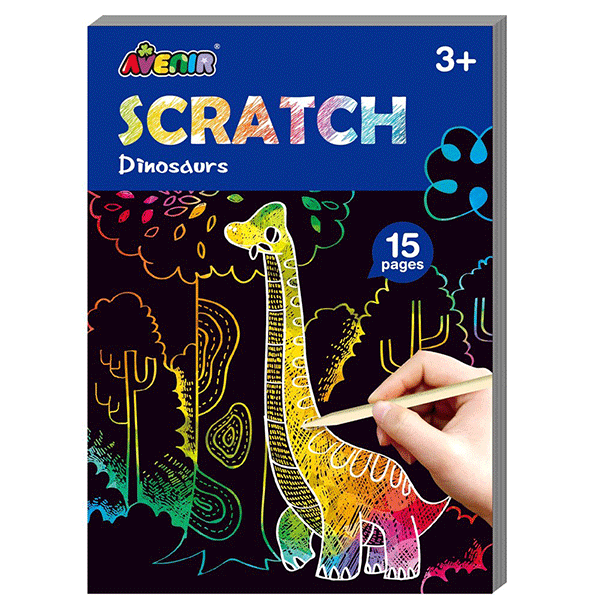 Avenir Mini Scratch Art Book - Dinosaurs