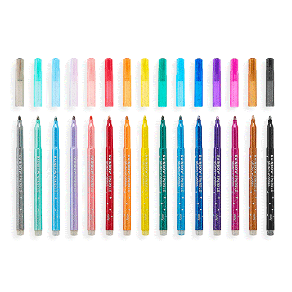 Ooly Rainbow Sparkle Glitter Markers - Set of 15
