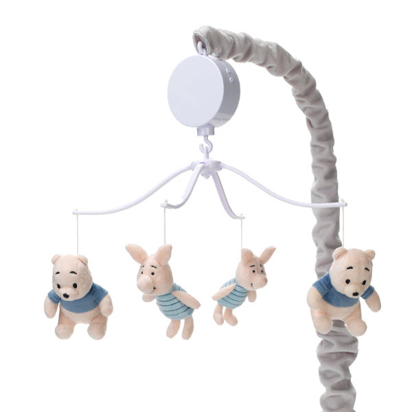 Lambs Ivy Disney Baby Forever Pooh Gray Beige Bear Musical Crib