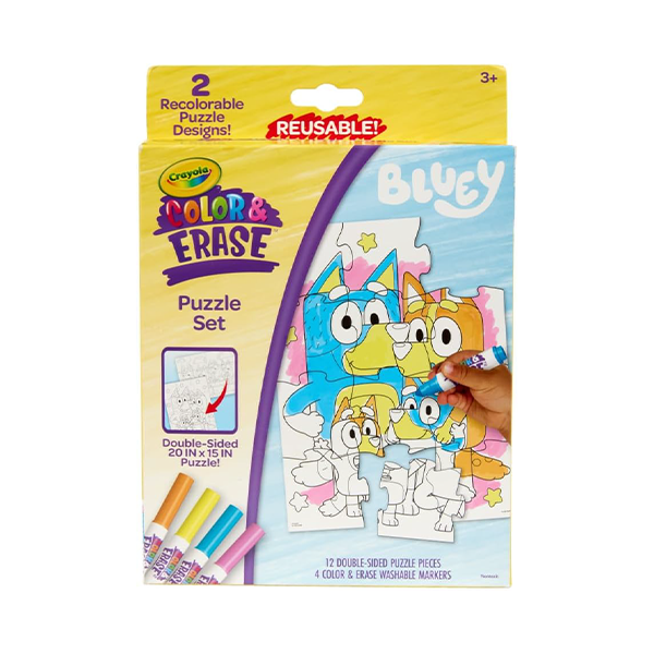 Crayola Colour & Erase Reusable Puzzle Set - Bluey