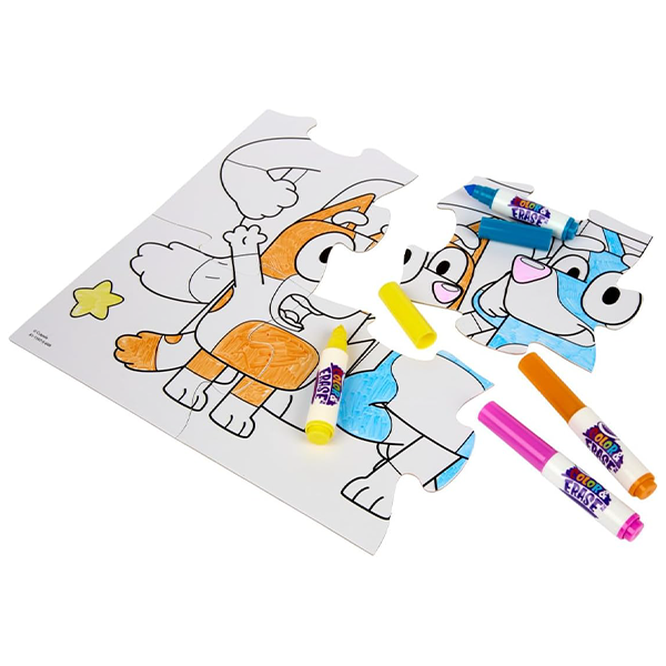 Crayola Colour & Erase Reusable Puzzle Set - Bluey