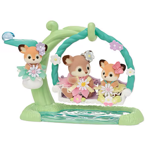 Calico Critters Deer Babies Floral Swing