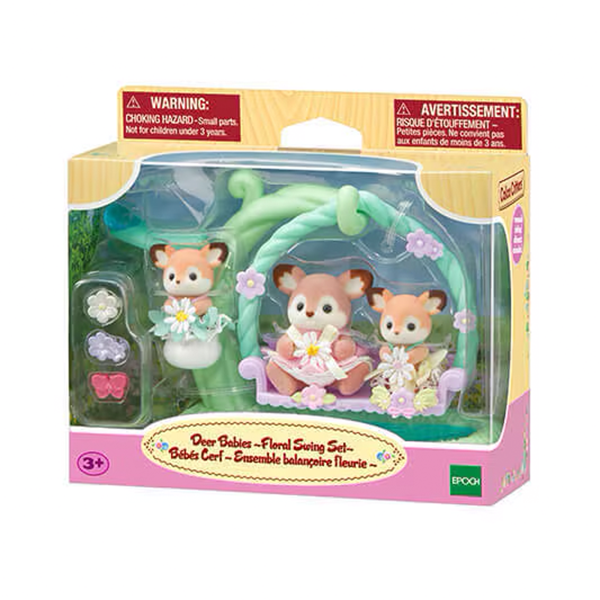 Calico Critters Deer Babies Floral Swing