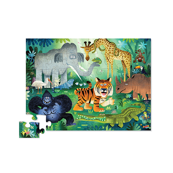 Crocodile Creek 36 Piece Wild Kingdom Shaped Box Puzzle