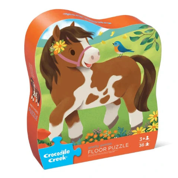 Crocodile Creek 36 Piece Pretty Ponies Shaped Box Puzzle