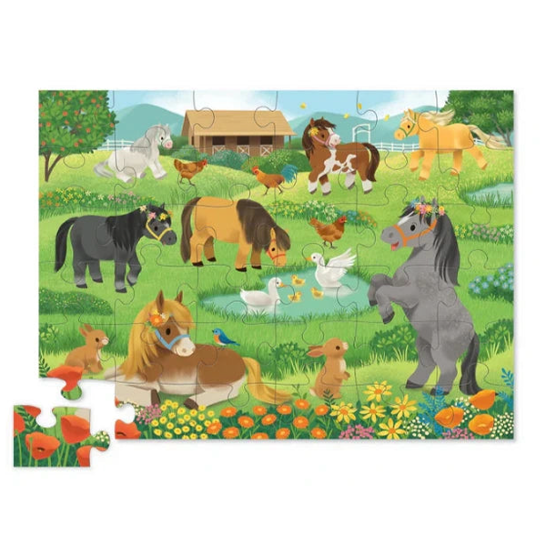 Crocodile Creek 36 Piece Pretty Ponies Shaped Box Puzzle