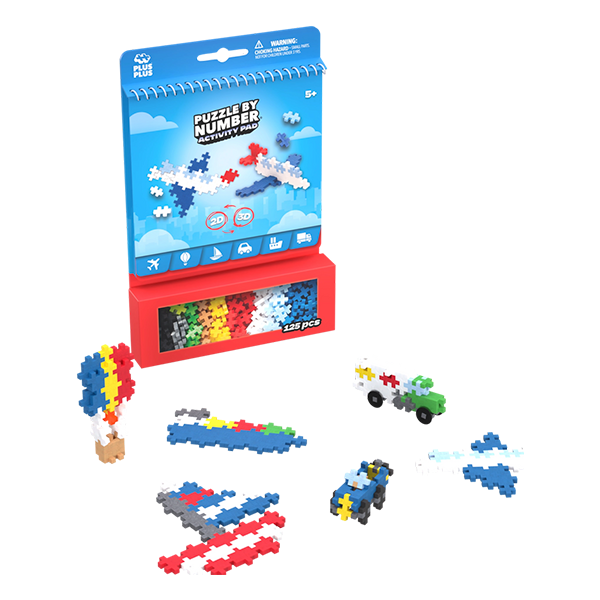 Plus-Plus Puzzle By Number Activity Pad - Transportation