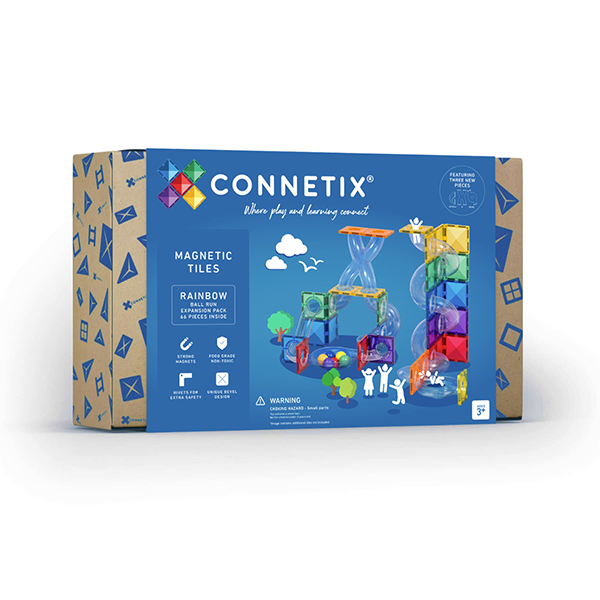 Connetix Magnetic Tiles Rainbow Ball Run Expansion Pack - 66 Pieces
