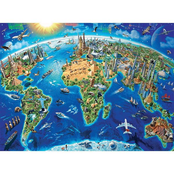 Ravensburger World Landmarks 300 Piece Map Puzzle