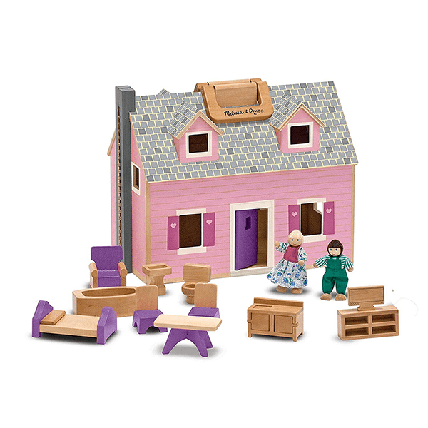 Discontinued Melissa & Doug Fold and Go Wooden Dollhouse