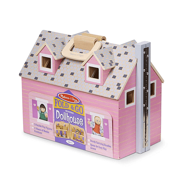 Melissa Doug Fold and Go Wooden Dollhouse by JR Company