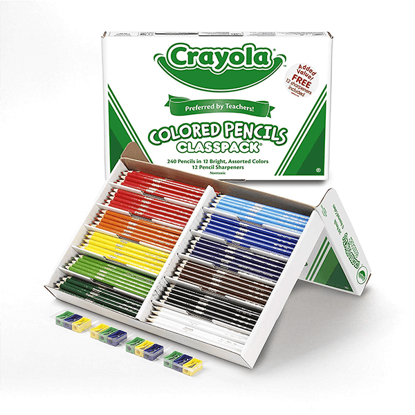 Crayola 240 Coloured Pencil Classpack with 12 Colours