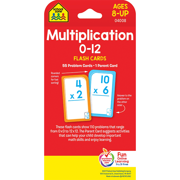 School Zone Multiplication Flash Card Set