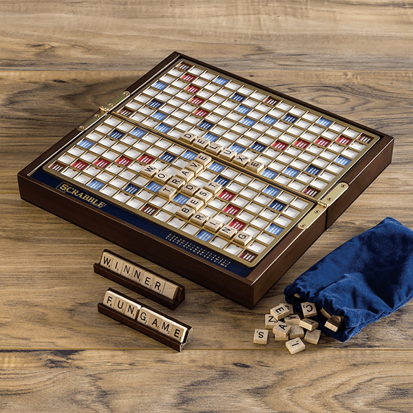 wooden travel scrabble