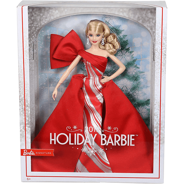 Barbie 2019 Holiday Doll, Blonde Curls with Red & White Gown