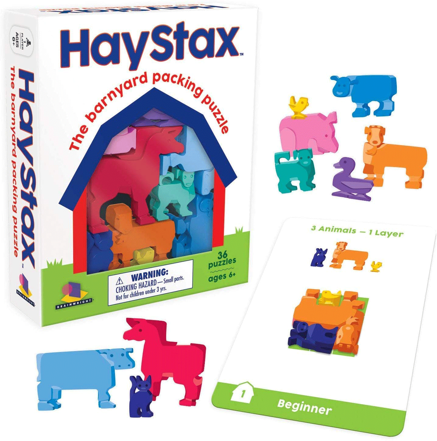 Brainwright Hay Stax Barnyard Puzzle Game