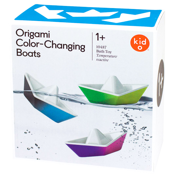 Kid O Colour-Changing Origami Boats Bath Toy Set