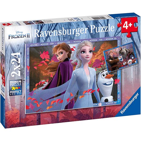 Discontinued Ravensburger Disney Frozen 2 Frosty Adventures 2x24 Piece Puzzle