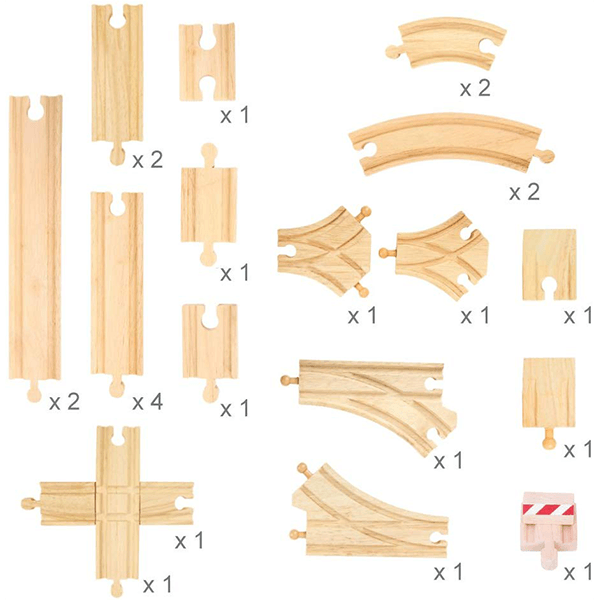 Bigjigs Rail Low Level Track Expansion 25 Piece Set