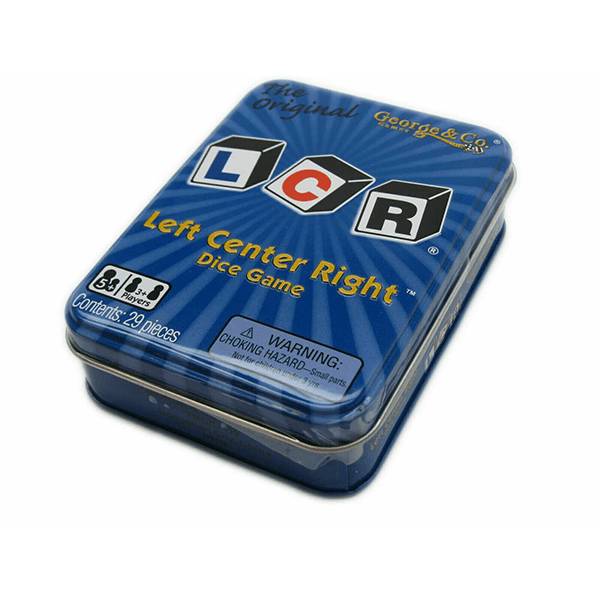 LCR Left Center Right Dice Game Tin