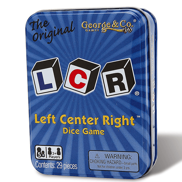 LCR Left Center Right Dice Game Tin