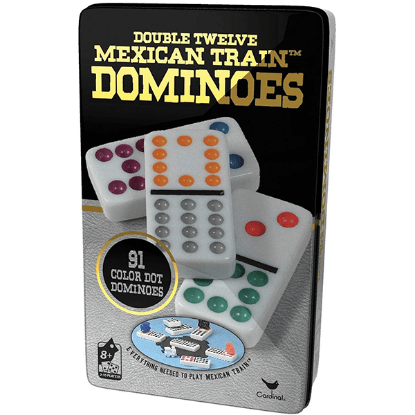 Double Twelve Mexican Train Dominoes in Tin