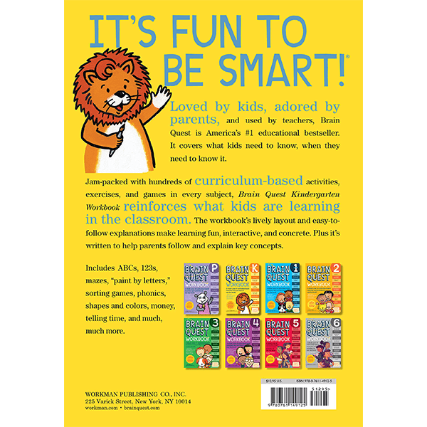 Brain Quest Workbook Kindergarten: A Whole Year of Curriculum-Based Exercises and Activities in one Fun Book!