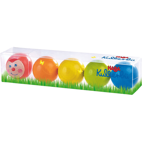 Haba Kullerbu My First Ball Track - 5 Piece Ball Set - Caterpillar