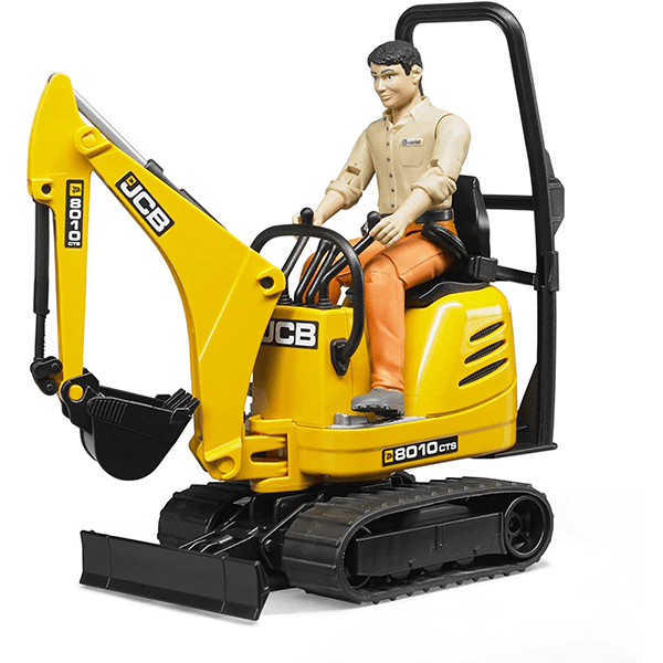 Bruder JCB Micro excavator 8010 CTS and Construction Worker