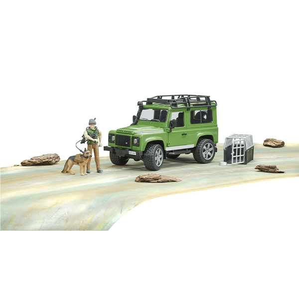 Bruder Land Rover Defender with Forest Ranger and Dog