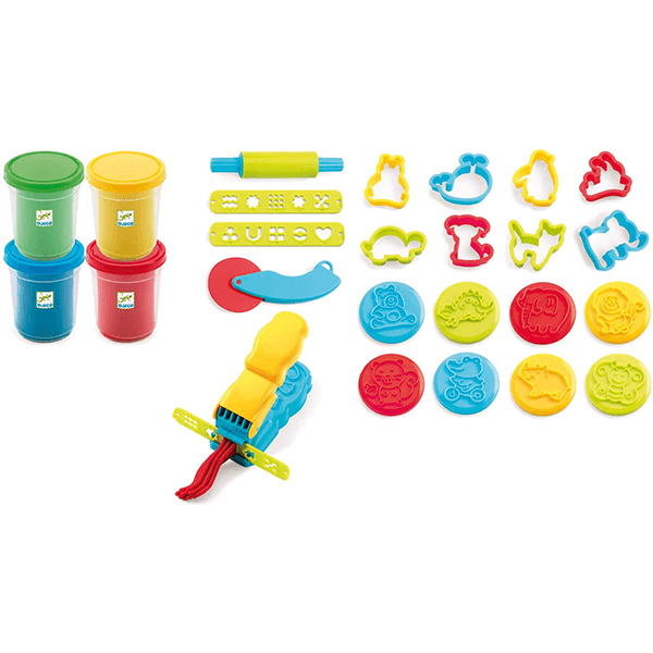 Djeco Modeling Clay 4 Tubs and 21 Tools