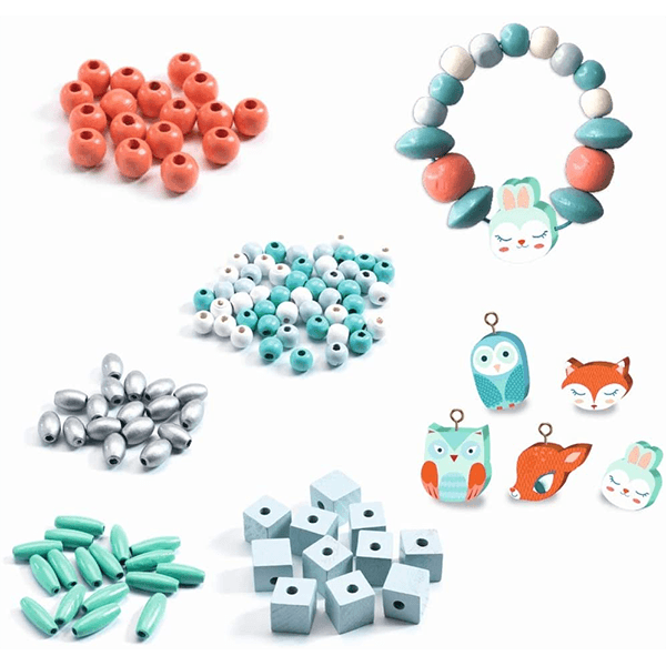 Djeco Wooden Beads for Jewellery Small Animals