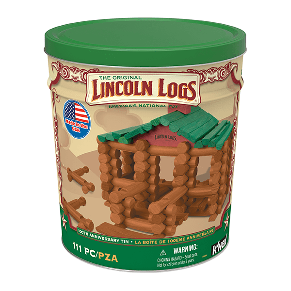 K'NEX Lincoln Logs 100th Anniversary Tin