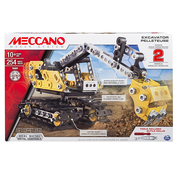 Discontinued Open Box Meccano 2 in 1 Excavator and Bulldozer Set