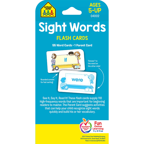 School Zone Sight Words Flash Cards