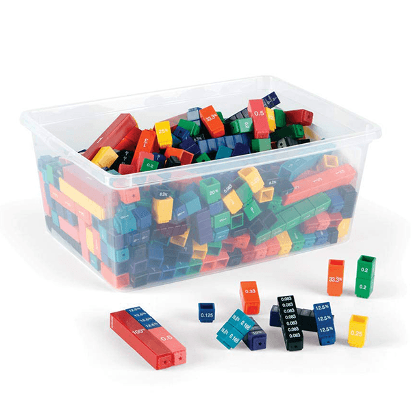 Hand2Mind Fraction Tower Equivalency Cubes Classroom Kit