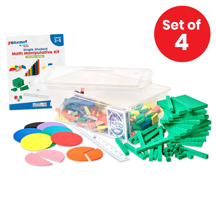 JR Education Single Student Math Manipulative Sets (Grade 3 - 5) 4 Sets