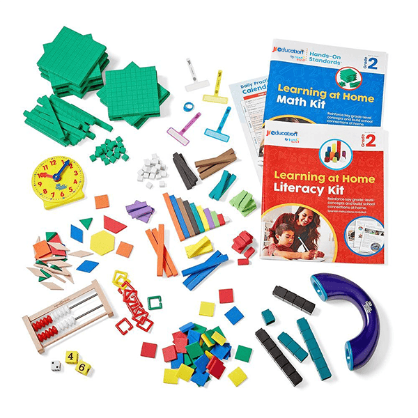 JR Education Learning at Home Math and Literacy Kit (Grade 2)